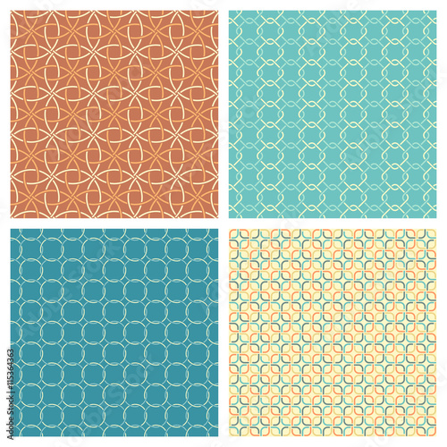 Vector set of seamless geometric patterns.