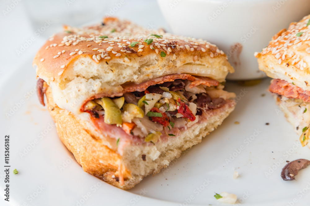 Muffalata on Crusty Bread Muffalata on Crusty Bread