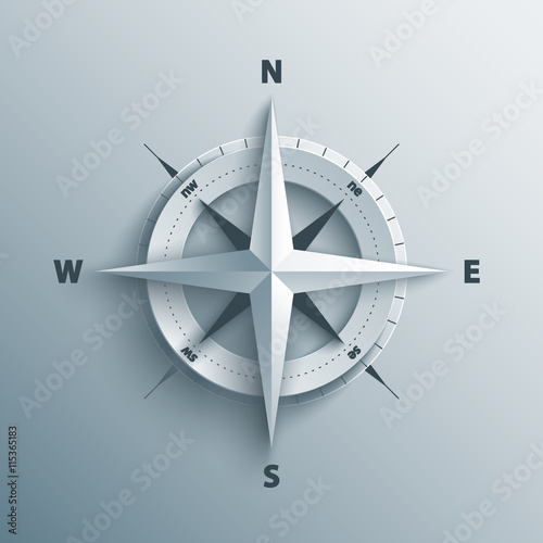3d wind rose vector illustration.