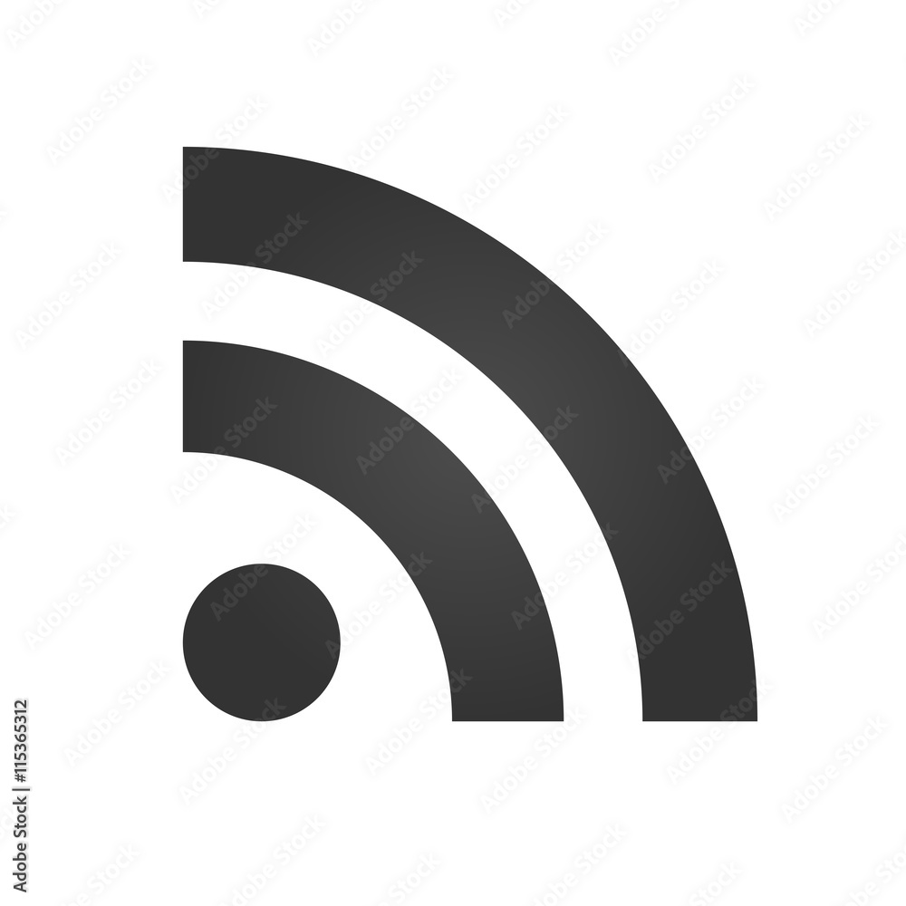 RSS icon. RSS sign. Simple flat logo of RSS sign on white background. Vector illustration.