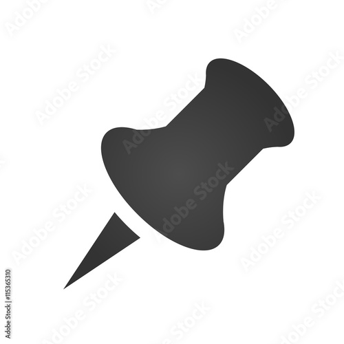 Push pin icon. Push pin sign. Simple flat logo of push pin on white background. Vector illustration.