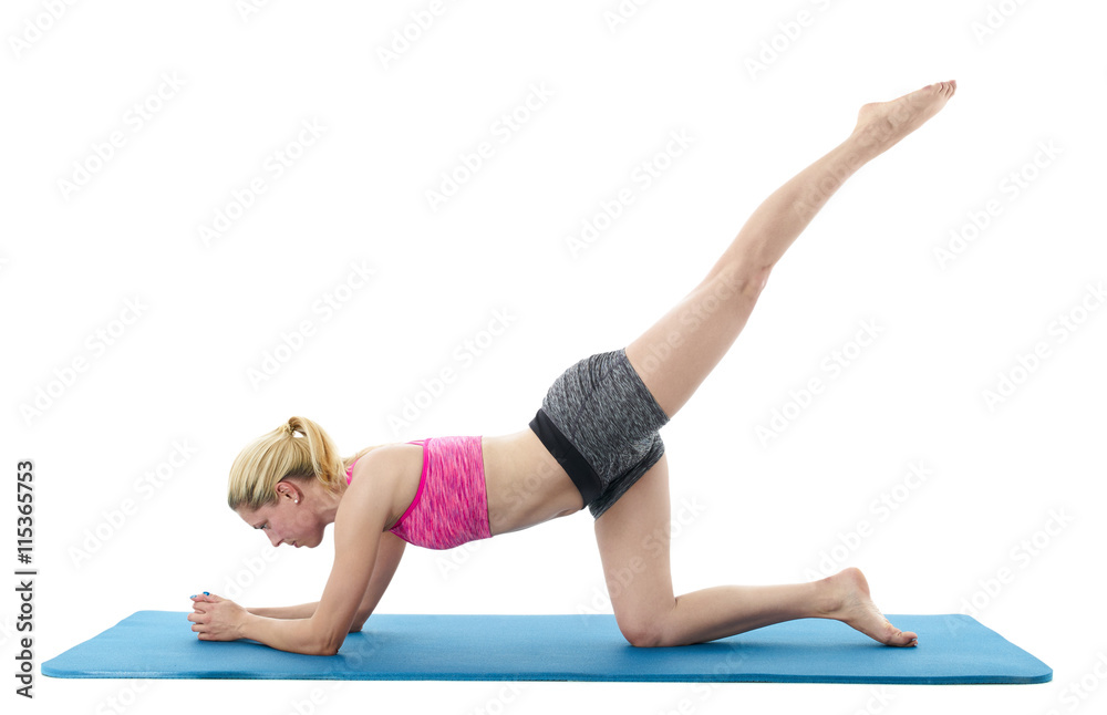 Fototapeta premium Woman doing stretching exercises..
