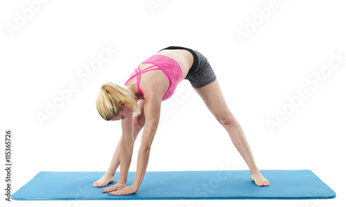 woman doing joga exercise
