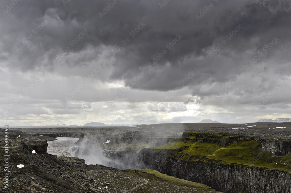Canyon of Dettifoss waterfall in Iceland