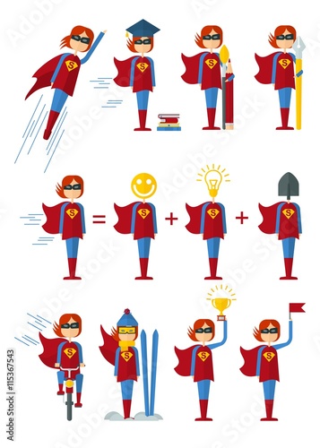 set of superwomen female