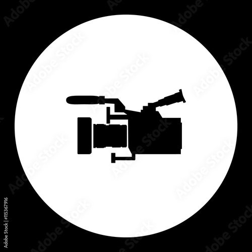 professional digital camcoder isolated black icon eps10