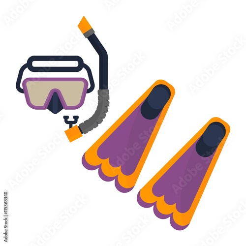scuba diving snorkel and flippers