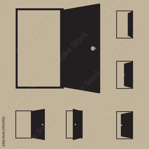 Door icons set. Vector illu...