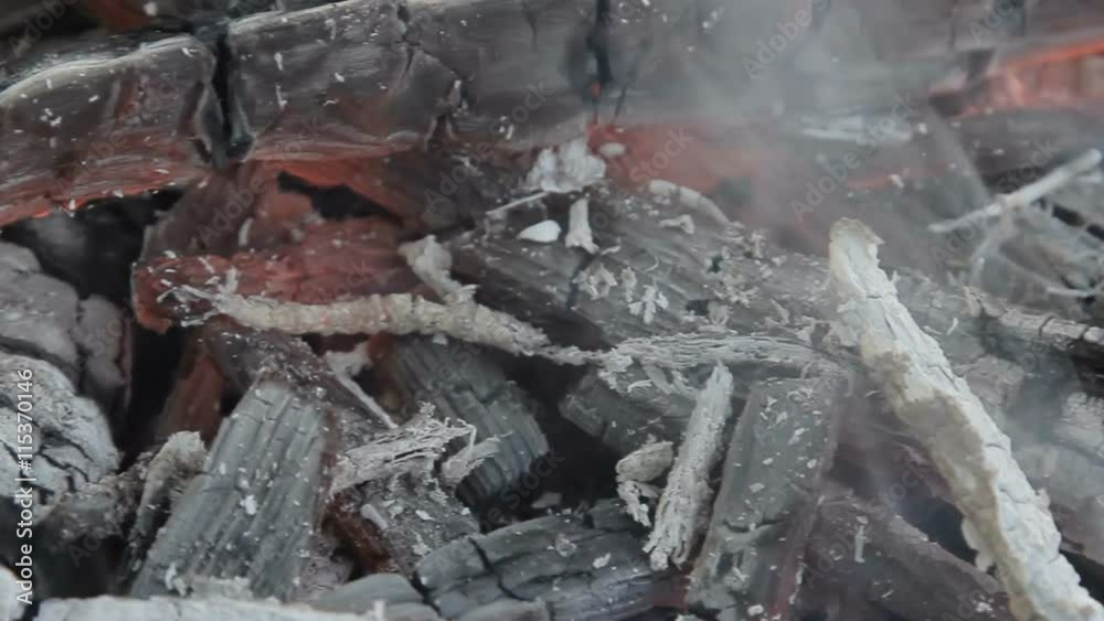 Coal burning in the fire. close-up Coal burning in the fire. close-up