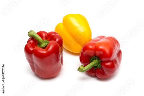Sweet red pepper isolated on white background cutout