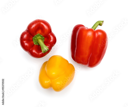 Sweet red pepper isolated on white background cutout