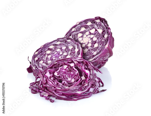 sliced ?red cabbage isolated on white background