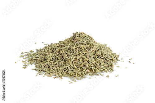 Pile of Dried Rosemary Isolated on White Background