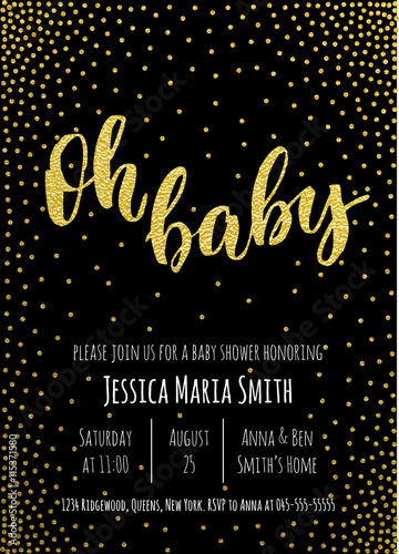 Baby Shower invitation card template.