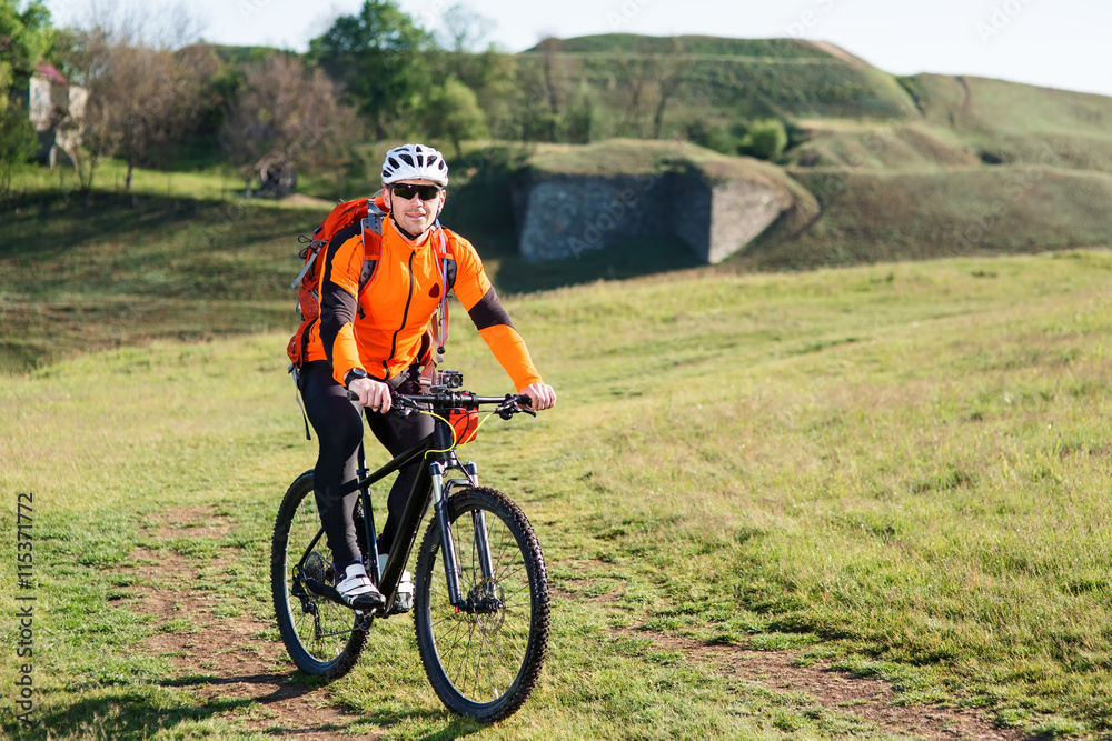 Cyclist on the Beautiful Meadow Trail