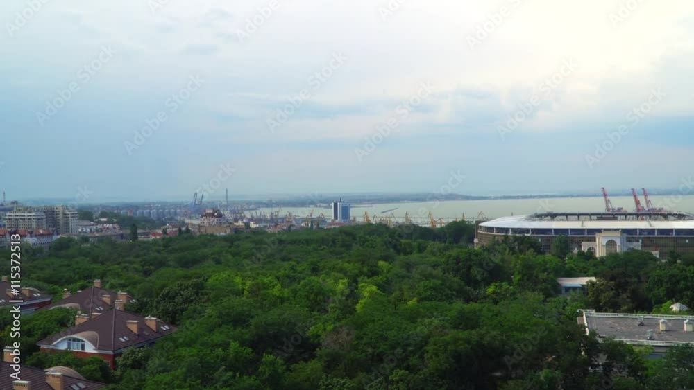 View the city from the Ferris wheel View the city from the Ferris wheel