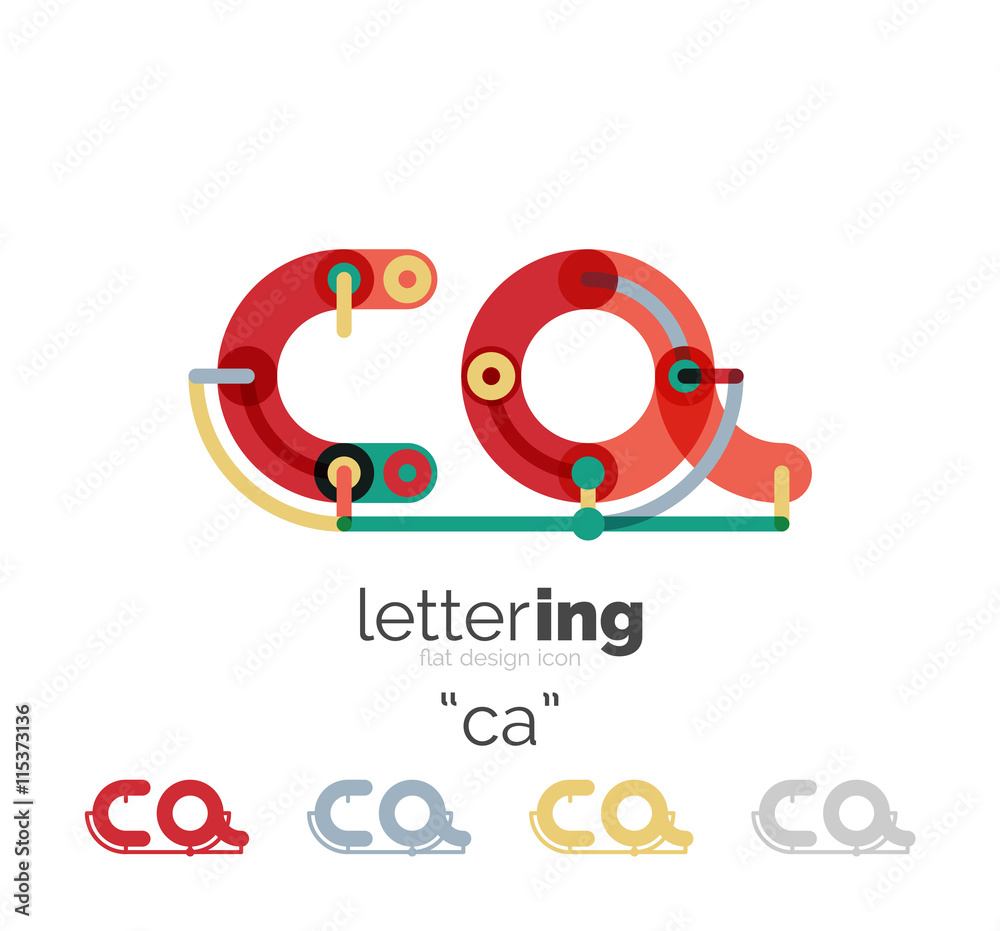 Fototapeta premium Letter logo line concept