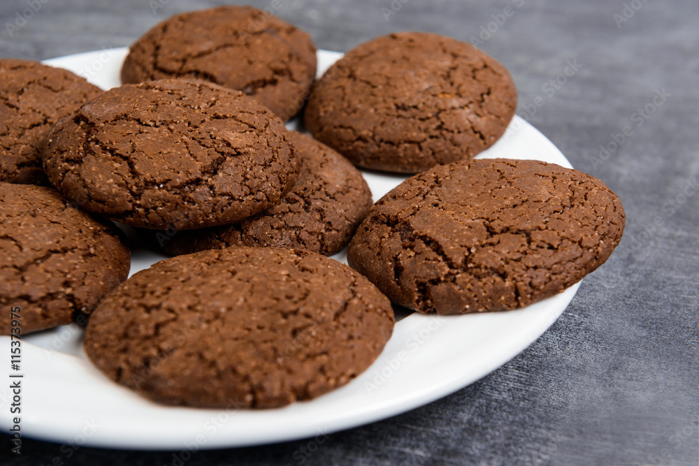 Sweet chocolate cookies  in plate