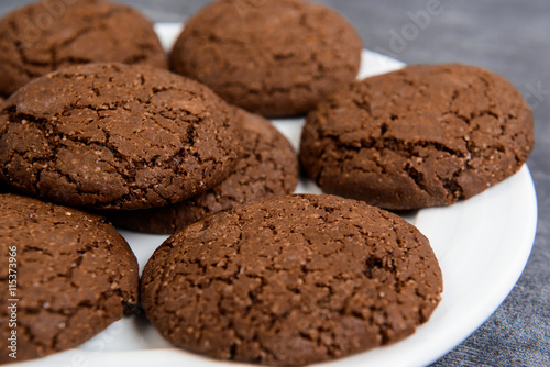 Sweet chocolate cookies  in plate