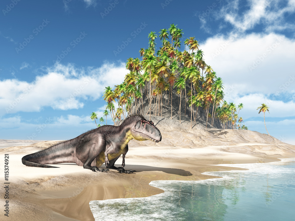 Dinosaur Tyrannotitan at the beach Stock Illustration Adobe Stock