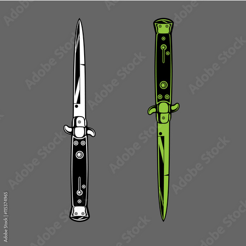 Switchblade knife dagger duo
