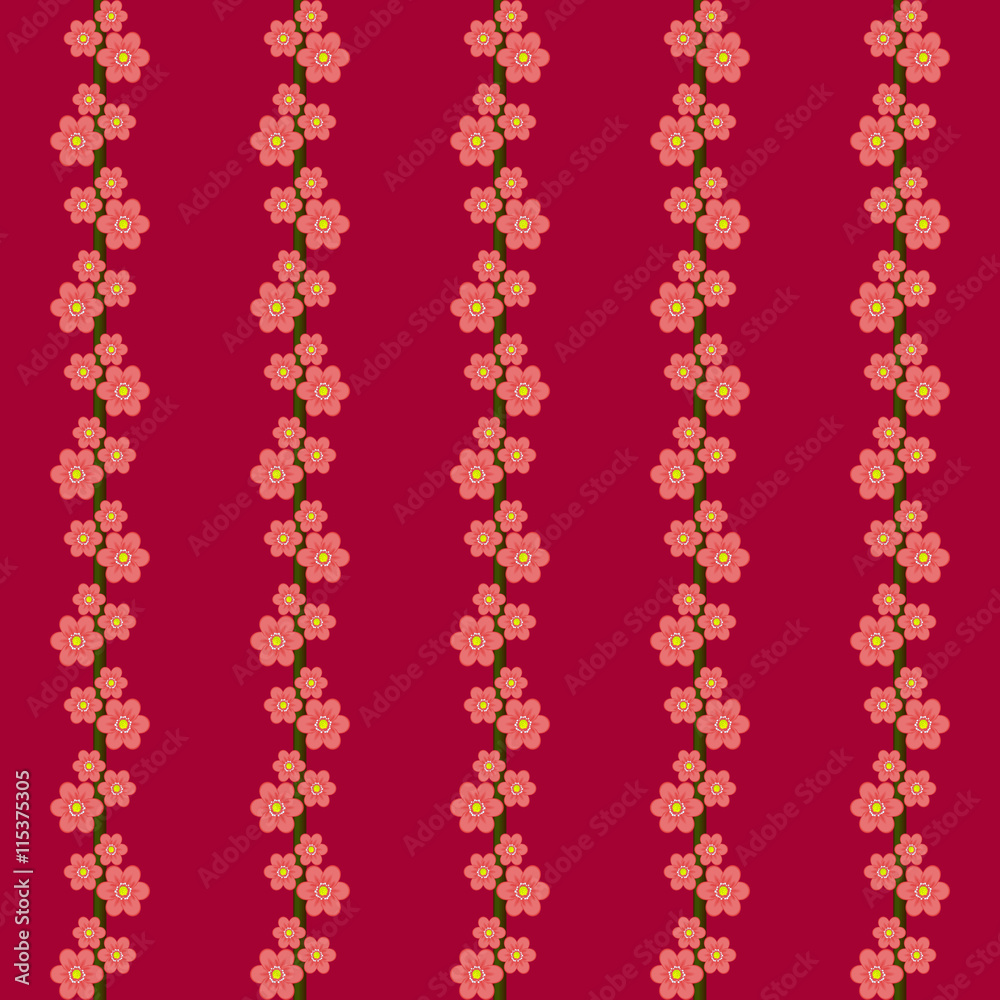 Picture of vines on a red background.