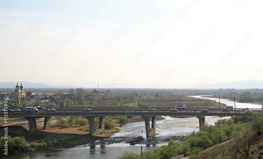 bridge over river Selenga in Ulan Ude