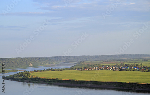 Принти на полотні river Tom nearly city Tomsk
