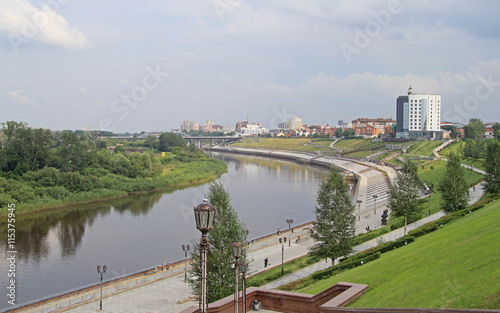 embankment of Tyumen river, Russia