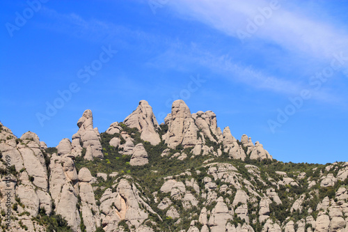 Whimsical top of the mountain of Montserrat.