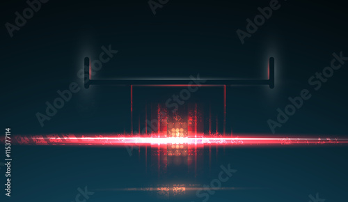 Racing car backlight. F1 spotlight. Abstract dark background