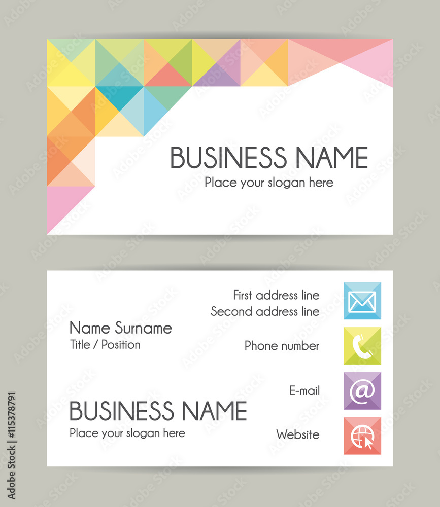 Modern graphic business card vector template.