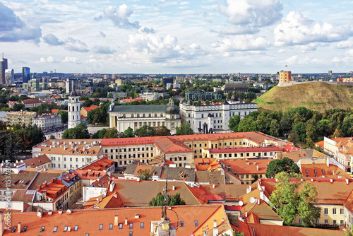 Upper Castle and Cathedral Square in Vilnius
