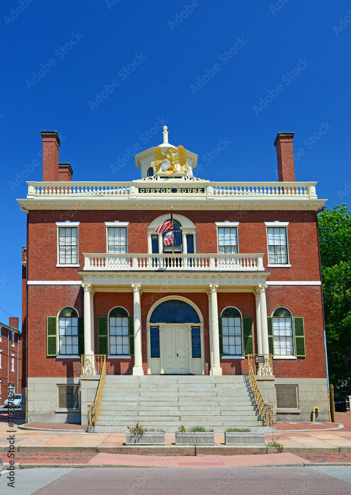 The historical Custom House in Peabody Massachusetts. Peabody in it's heyday was an industrial and trading hub and a major port of the state.
