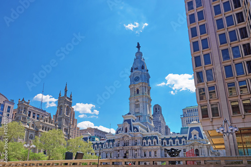 Philadelphia City Hall with William Penn sculpture on Tower
