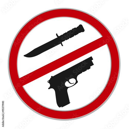 no weapons allowed sign, vector illustration
