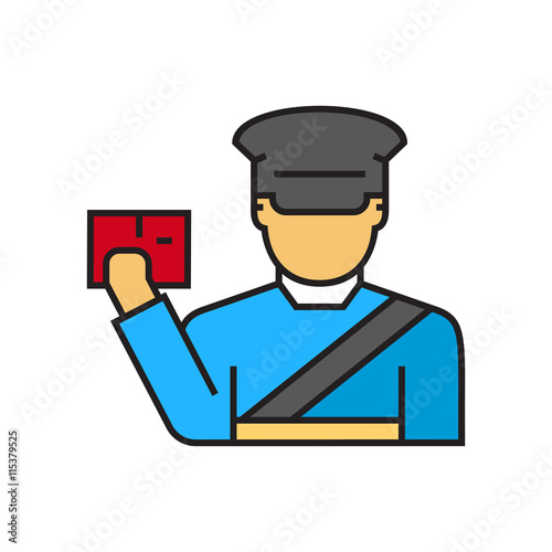 Passport control line icon