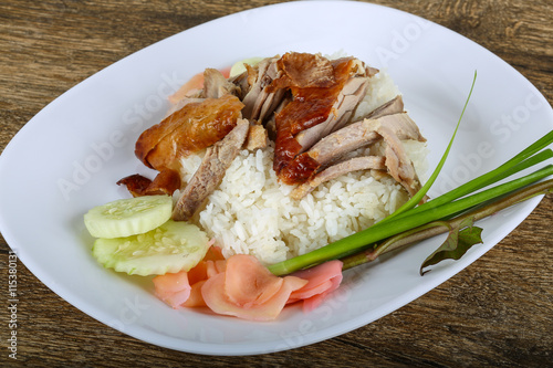 Roasred duck with rice