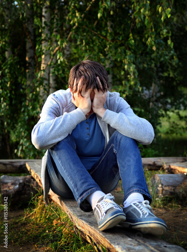 Sad Young Man outdoor © Sabphoto