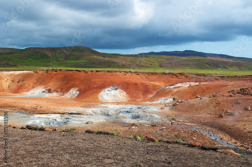 Islanda: le sorgenti termali e solforiche di Seltun, nella Penisola di Reykjanes, il 17 agosto 2012