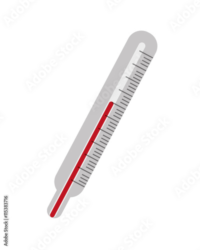 simple flat design medical analog thermometer icon vector illustration