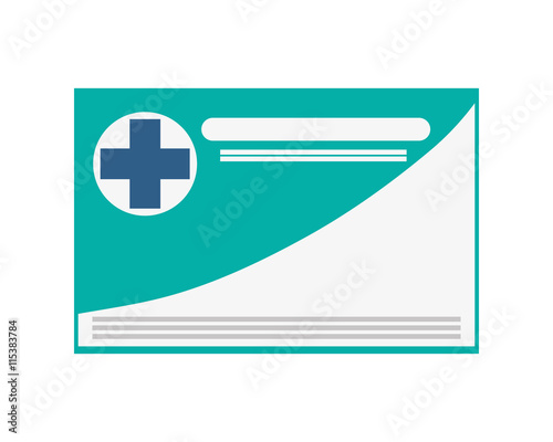 simple flat design medical insurance card icon vector illustration
