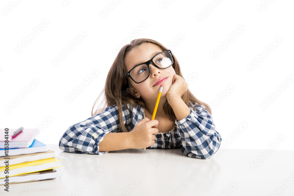 Little girl making drawings