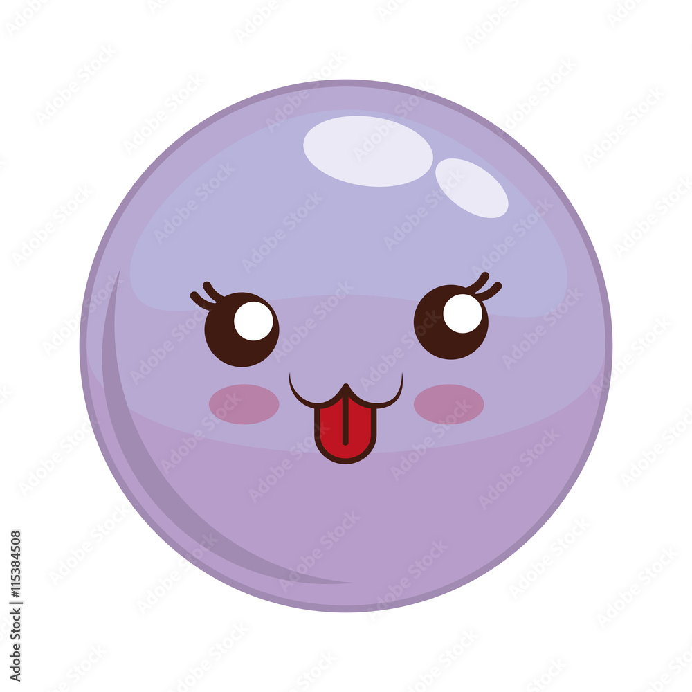 Cartoon design represented by kawaii expression face icon. Colorfull and isolated illustration. Purple sphere Cartoon design represented by kawaii expression face icon. Colorfull and isolated illustration. Purple sphere