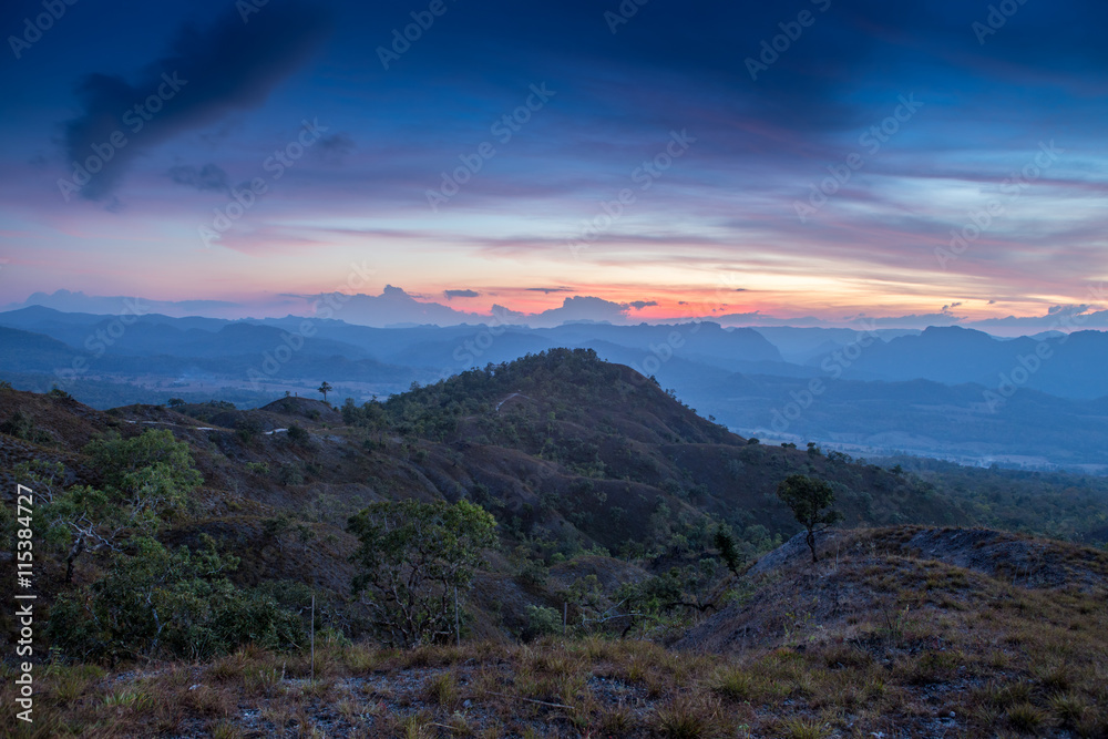 Fototapeta premium landscape with mountains sunset