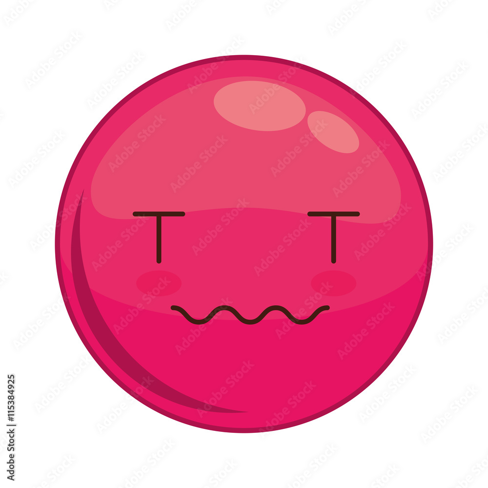 Cartoon design represented by kawaii expression face icon. Colorfull and isolated illustration. Pink sphere Cartoon design represented by kawaii expression face icon. Colorfull and isolated illustration. Pink sphere