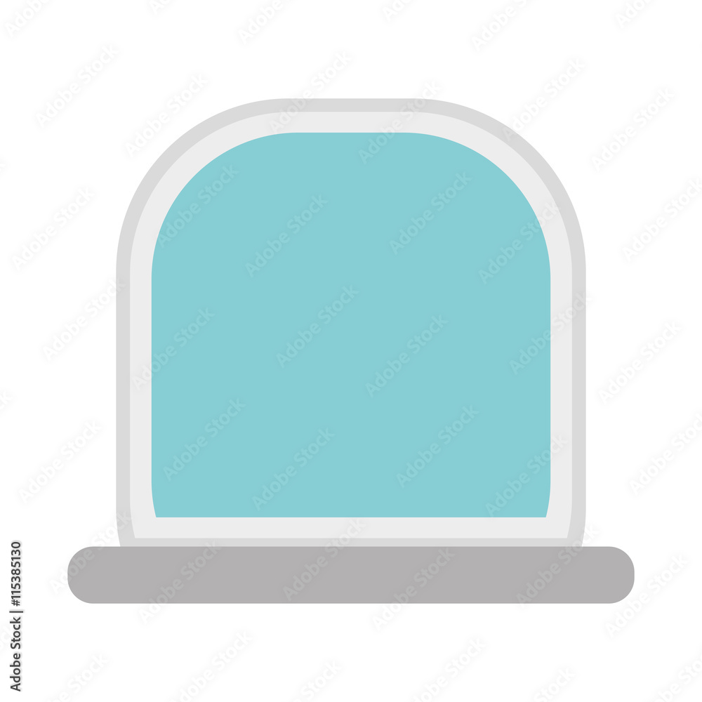 simple flat design wall mirror icon vector illustration