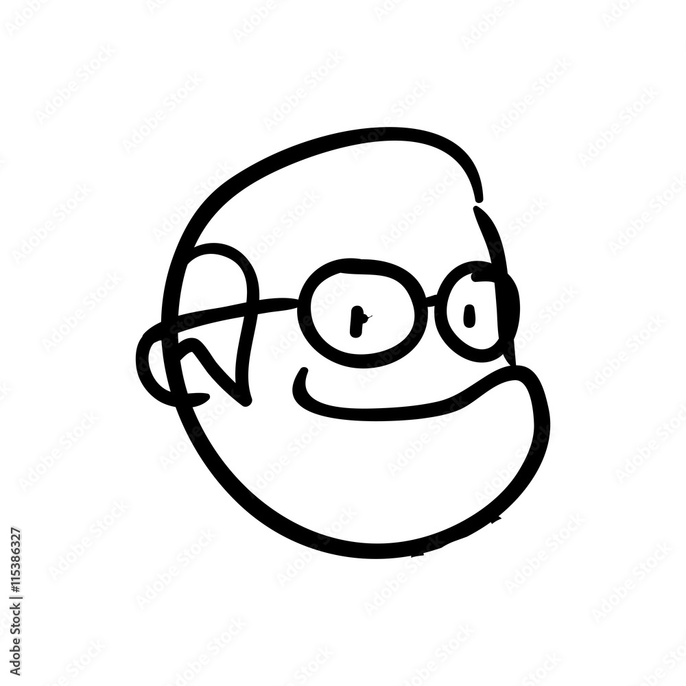 old people and cartoon concept represented by grandfather icon. Isolated and sketch illustration 