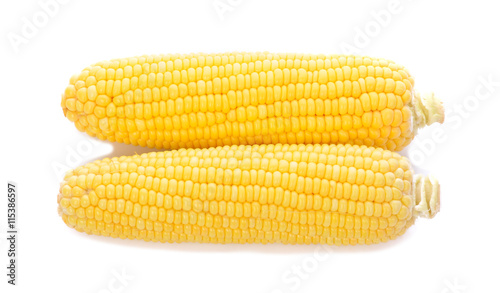Corns on white background