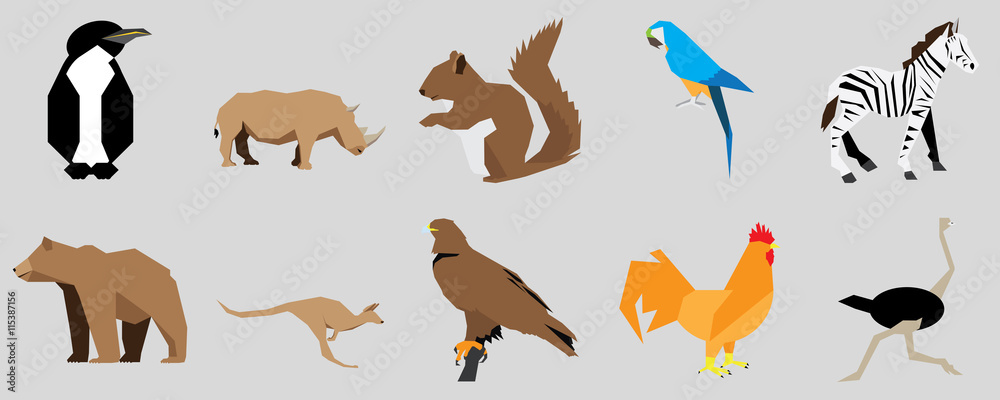 Set of animals, vector illustration